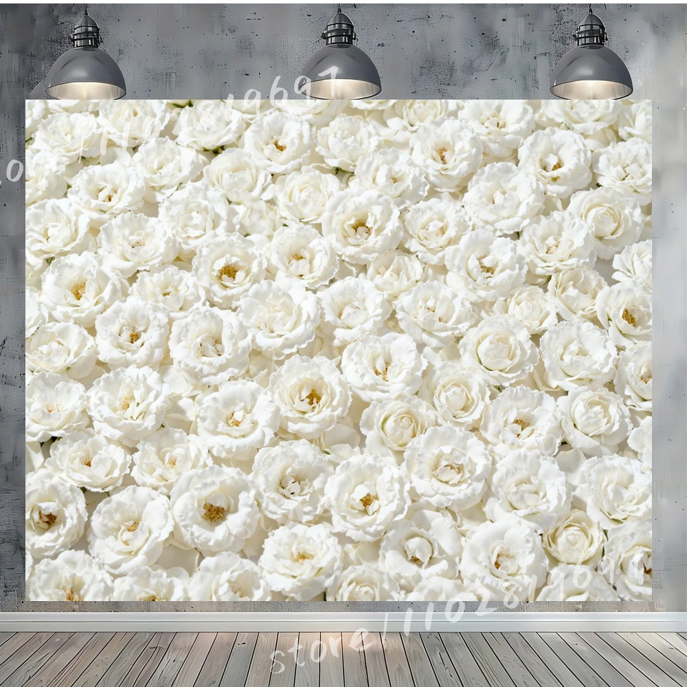 Photography Backdrop Muslin - Arrangement de pivoine blanche pure, arrière-plan