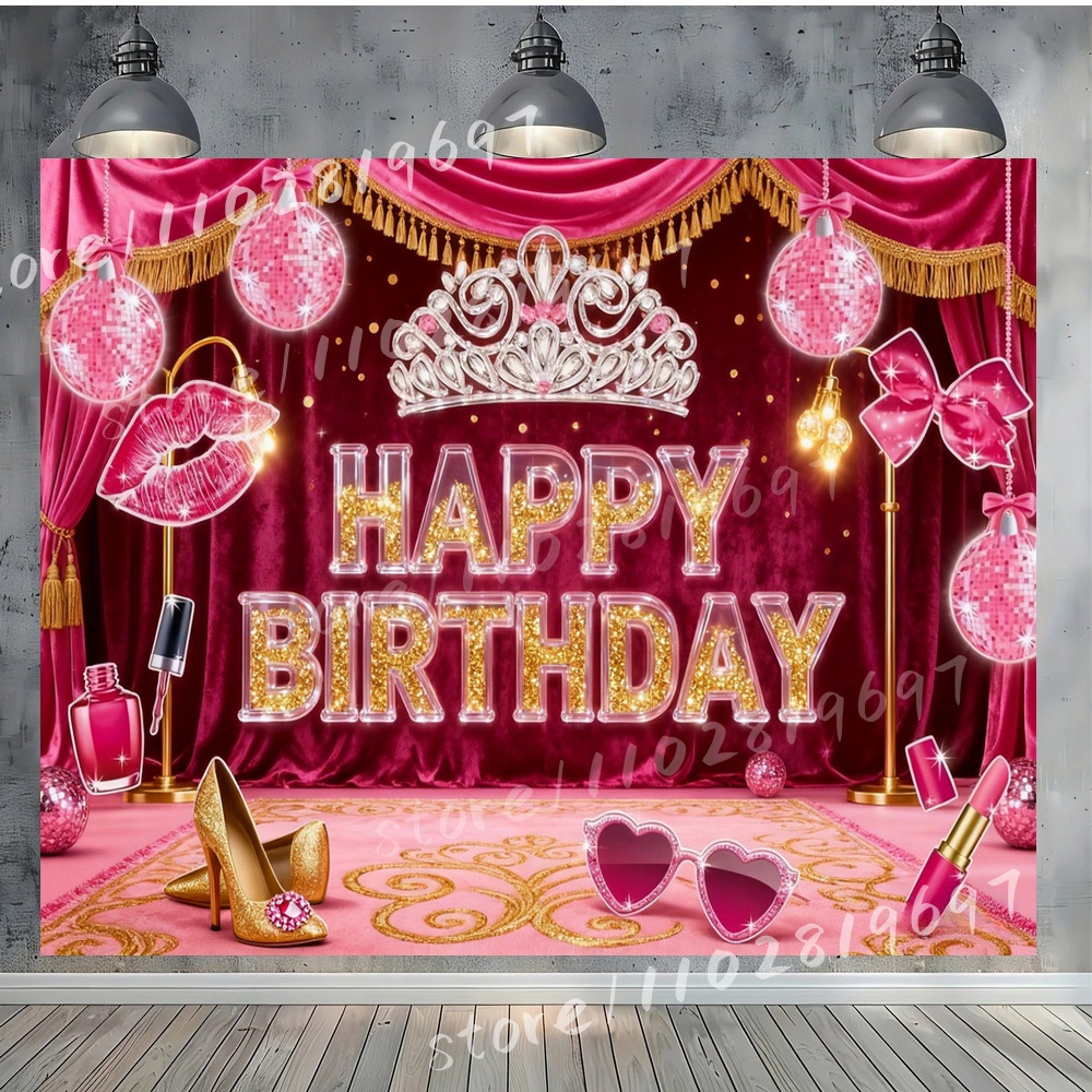 Couronne rose boule Disco anni - Photography Backdrop Muslin avis et prix